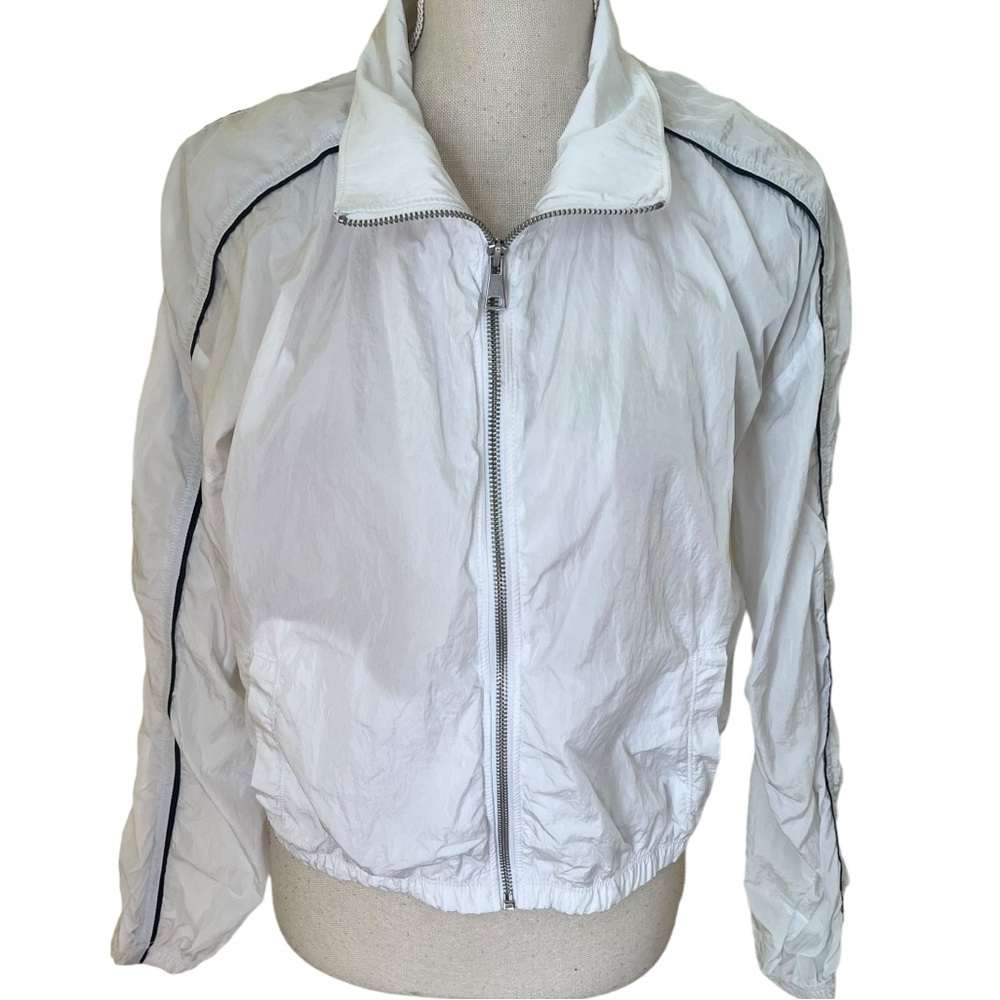 Your Personal Best by Abercrombie and Fitch White Nylon Bomber Jacket